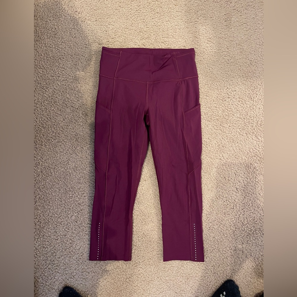 Lululemon Fast and Free Crop II 19" *Reflective